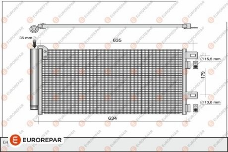 Радиатор кондиционера EUROREPAR 1610159880 (фото 1)