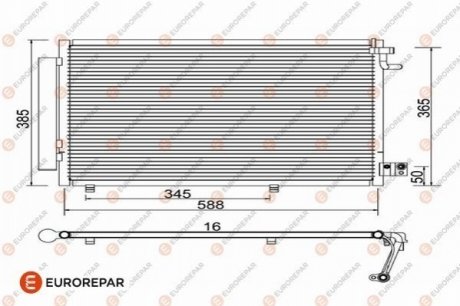 Радиатор кондиционера EUROREPAR 1610162880 (фото 1)