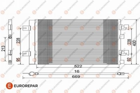 Радиатор кондиционера EUROREPAR 1618100280 (фото 1)