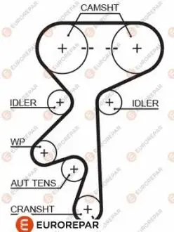 Ремінь ГРМ EUROREPAR 1633131280