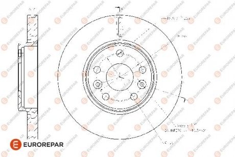 Гальмівні диски EUROREPAR 1667851080 (фото 1)
