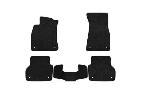 Ворсовые коврики Premium в салоне авто для Audi A6 Allroad Quattro (C8) 2018 5 поколения Combi EU черный кант EVAtech AU14110CBK5AV8VPB