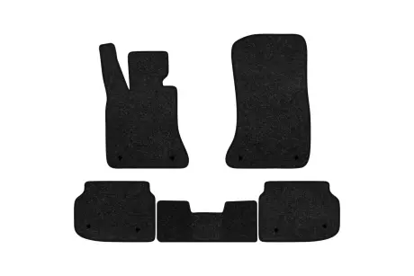 Ворсовые коврики Premium в салон авто для BMW 7 Series (F01) RWD 2008-2015 5 поколения Sedan EU черный кант EVAtech BM21676C5BW8VPB