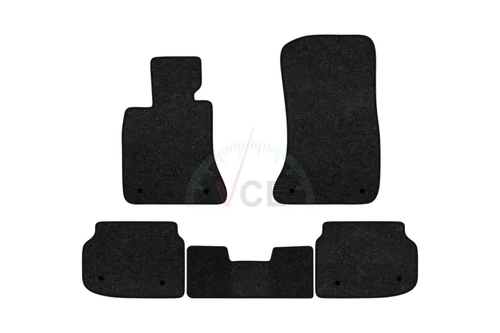 Ворсовые коврики Premium в салон авто для BMW 7 Series (F01) RWD 2008-2015 5 поколения Sedan EU черный кант EVAtech BM21676CB5BW8VPB (фото 1)