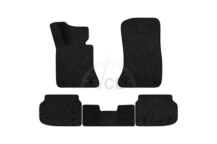 Ворсовые коврики Premium в салон авто для BMW 7 Series (F01) RWD 2008-2015 5 поколения Sedan EU черный кант EVAtech BM21676CD5BW8VPB (фото 1)