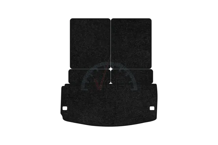 Ворсовый коврик Standard в багажнике авто для Dodge Durango (WK2) 6 seats 2010-2014 3 поколения SUV USA черный кант EVAtech DE14150BE5VEB (фото 1)