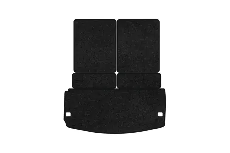 Ворсовый коврик Premium в багажнике авто для Dodge Durango (WK2) 6 seats 2010-2014 3 поколения SUV USA черный кант EVAtech DE14150BE5VPB