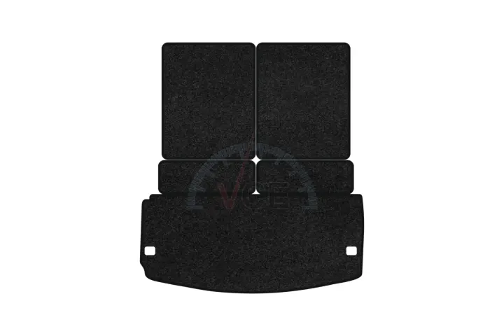 Ворсовый коврик Premium в багажнике авто для Dodge Durango (WK2) 6 seats 2010-2014 3 поколения SUV USA черный кант EVAtech DE14150BE5VPB (фото 1)