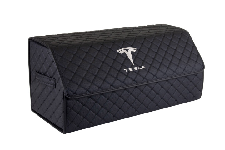 Сумка органайзер в багажник ECO L 30x30x65 см для Tesla черная с черной нитью EVAtech EHECELBBBBV040 (фото 1)