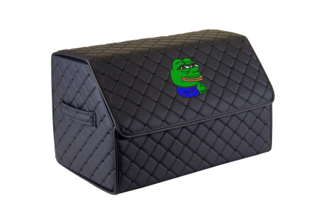 Сумка-органайзер в багажник ECO M 30x30x50 см Pepe the Frog черная с черной нитью EVAtech EHECEMBBBBV134