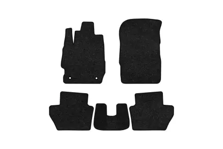 Ворсовые коврики Premium в салон авто для Ford Ka (B562) (open threshold) 2014 3 поколения Sedan EU черный кант EVAtech FD43224C5FC2VPB