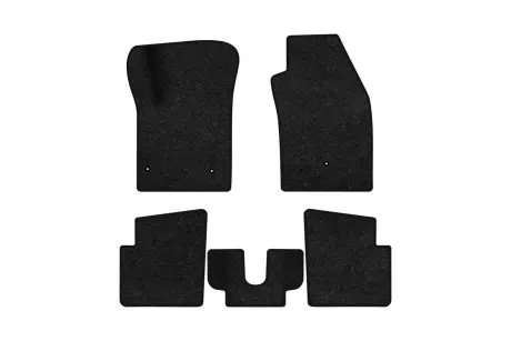 Ворсовые коврики Premium в салон авто для Fiat 500 2007 1 поколение Htb USA черный кант EVAtech FT1443CE5FL3VPB