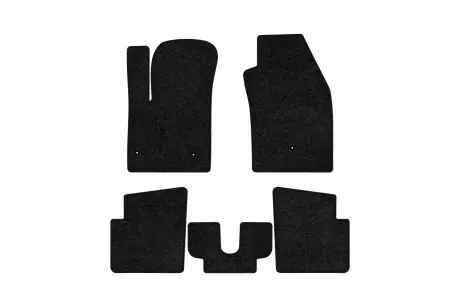 Ворсовые коврики Standard в салон авто для Fiat 500 2007 1 поколение Htb USA черный кант EVAtech FT1443CV5FL3VEB