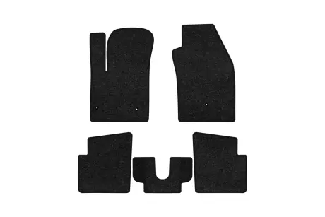 Ворсовые коврики Premium в салон авто для Fiat 500 2007 1 поколение Htb USA черный кант EVAtech FT1443CV5FL3VPB