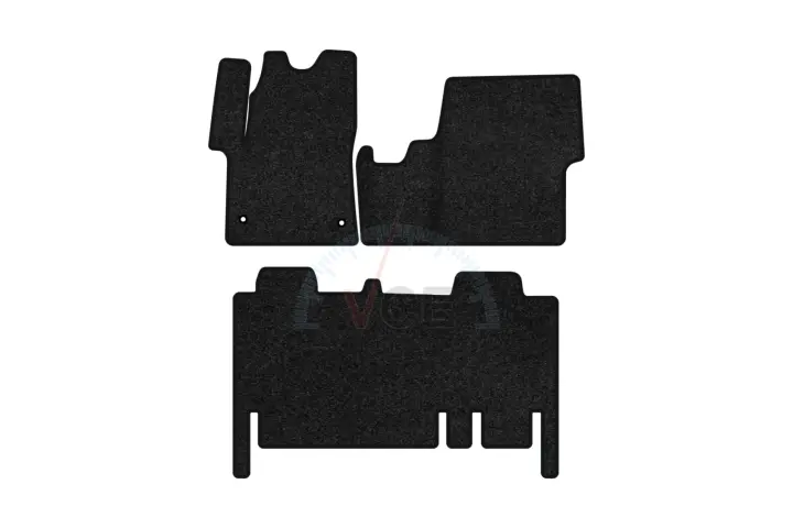 Ворсовые коврики Premium в салоне авто для Fiat Ulysse 2022 3 поколения Minivan EU черный кант EVAtech FT44661Z3TL2VPB (фото 1)