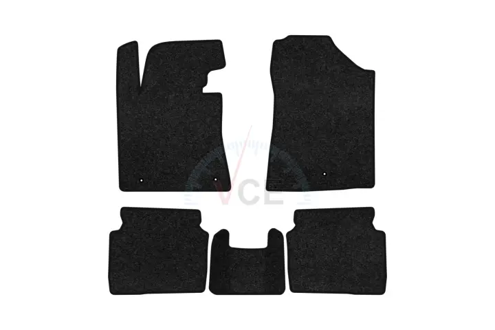 Ворсові килимки Premium в салон авто для Hyundai Elantra GT (MD) (Floor Gas Pedal) 2010-2015 5 покоління Htb USA чорний кант EVAtech HY42304CV5LA3VPB (фото 1)