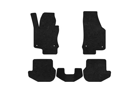 Ворсовые коврики Premium в салон авто для Volkswagen Eos 2006-2015 1 поколение Cabrio USA черный кант EVAtech VW13932CV5TL4VPB