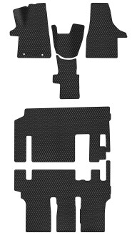 Коврики EVA в салон авто для T5 Transporter Caravelle Volkswagen 2003-2015 1 поколение VAN EU EVAtech VW43318WA6AV2RBB