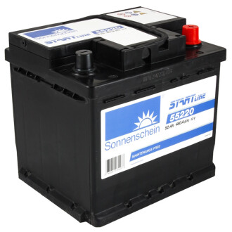 Аккумулятор sonnenschein din 12v 52ah 480a r[+] 207*175*190 EXIDE 55220