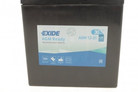 Акумулятор 30Ah-12v EN430 AGM, R EXIDE AGM12-31