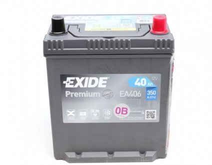 Стартерная аккумуляторная батарея EXIDE EA406 (фото 1)