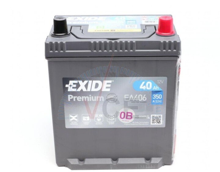 Аккумулятор 40Ah-12v EN350 Premium, R EXIDE EA406 (фото 1)