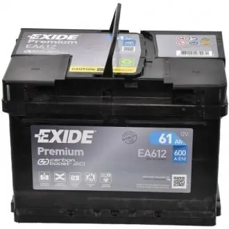 Акумулятор 61Ah-12v EN600 Premium, R EXIDE EA612