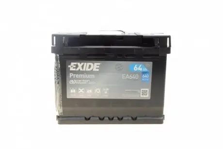 Акумулятор 64Ah-12v EN640 Premium, R EXIDE EA640