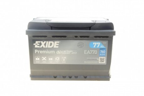 Аккумулятор 77Ah-12v EN760 Premium, R EXIDE EA770