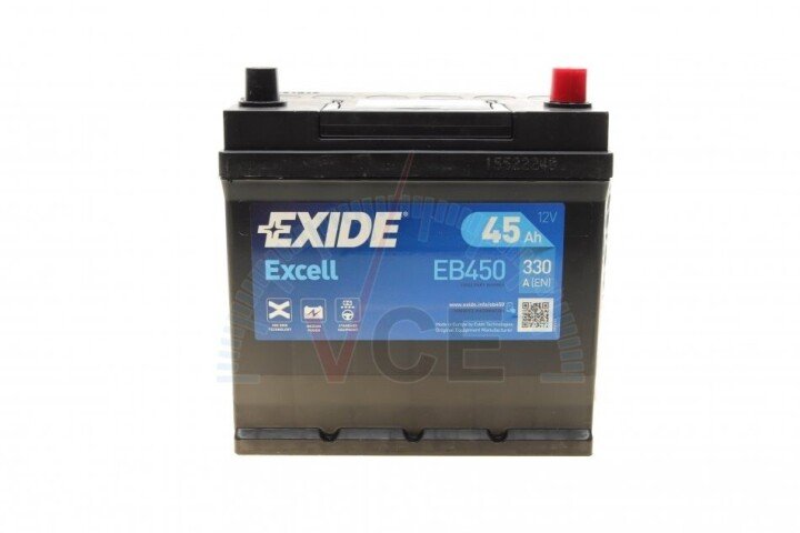 Аккумулятор 45Ah-12v EN330 Excell, R EXIDE EB450 (фото 1)