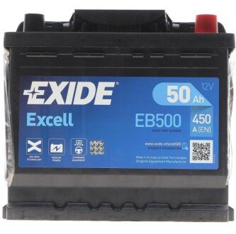 Аккумулятор 50Ah-12v EN450 Excell, R EXIDE EB500