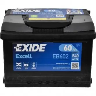 Акумулятор 60Ah-12v EN540 Excell, R EXIDE EB602
