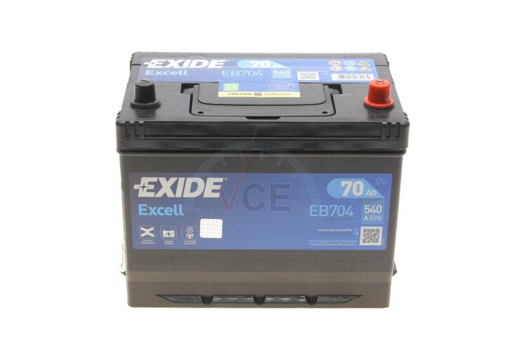 Акумулятор 70Ah-12v EN540 Excell, R EXIDE EB704 (фото 1)