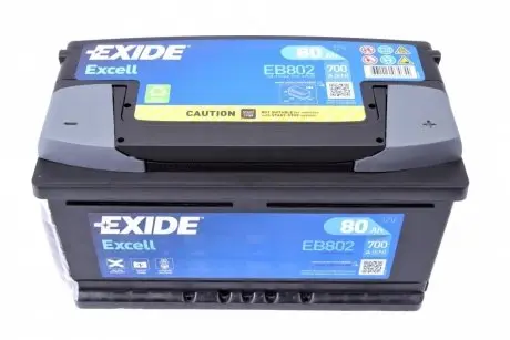 Аккумулятор 80Ah-12v EN700 Excell, R EXIDE EB802