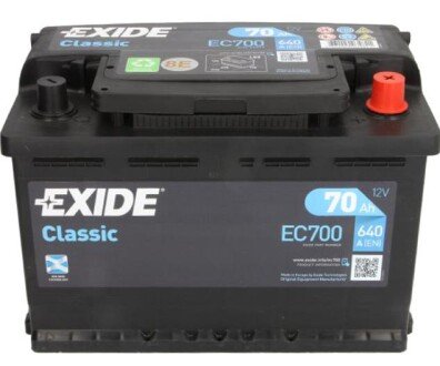 Акумулятор 70Ah-12v EN640 Classic, R EXIDE EC700