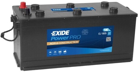 Акумулятор 180Ah-12v EN1000 Power PRO AGRI & Construction, L EXIDE EJ1805