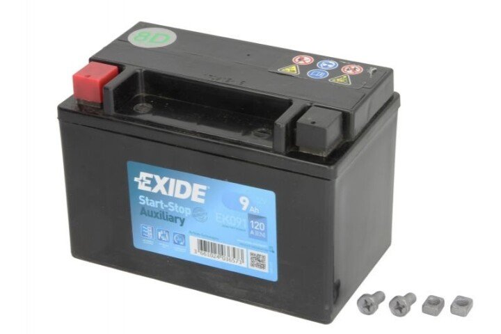 Аккумулятор 9Ah-12v EN120 AGM Start-Stop Auxiliary, L EXIDE EK091 (фото 1)