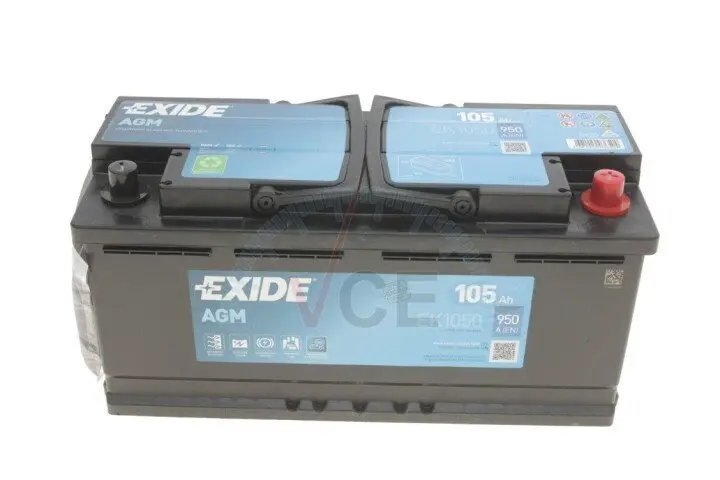 Аккумулятор 105Ah-12v EN950 AGM Start-Stop, R EXIDE EK1050 (фото 1)