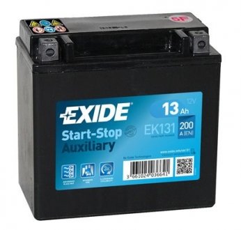 Аккумуляторная батарея AGM 13Ah/200A (150x90x145/+L) (Start-Stop/вспомогательная) EXIDE EK131