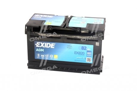 Аккумуляторная батарея 82ah/800a (315x175x190/+r/b13) (start-stop agm) EXIDE EK820