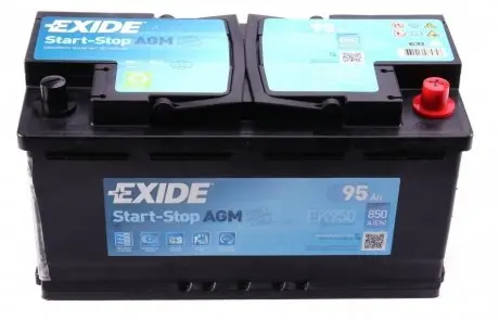 Акумулятор 95Ah-12v EN850 AGM Start-Stop, R EXIDE EK950