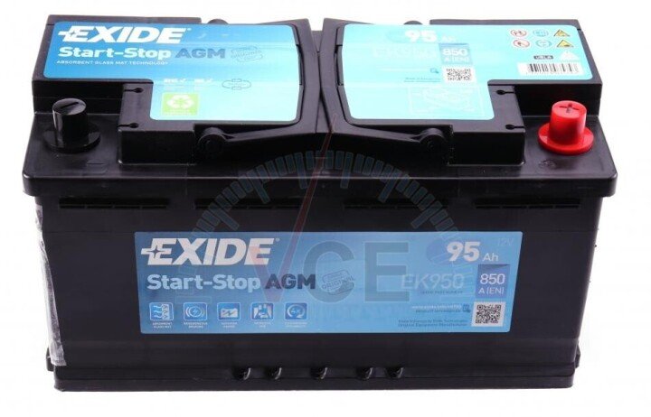 Аккумулятор 95Ah-12v EN850 AGM Start-Stop, R EXIDE EK950 (фото 1)