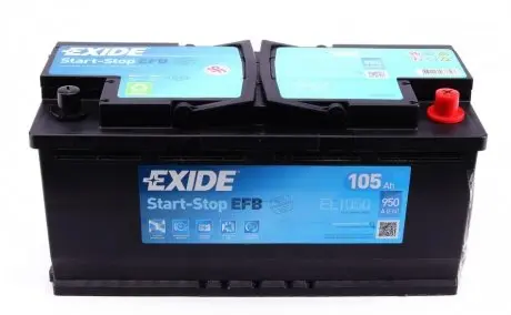 Аккумулятор 105Ah-12v EN950 EFB Start-Stop Carbon Boost 2.0, R EXIDE EL1050