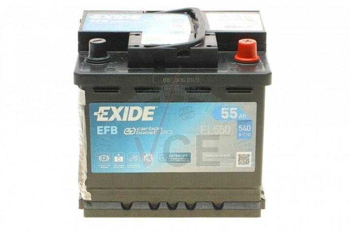 Акумулятор 55Ah-12v EN540 EFB Start-Stop Carbon Boost 2.0, R EXIDE EL550 (фото 1)