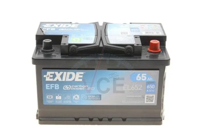 Фото 1 - Аккумулятор 65Ah-12v EN650 EFB Start-Stop Carbon Boost 2.0, R EXIDE EL652 Аккумулятор 65Ah-12v EN650 EFB Start-Stop Carbon Boost 2.0, R EXIDE EL652 (фото 1)