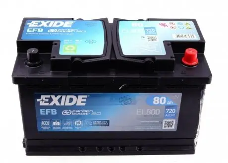 Аккумулятор 80Ah-12v EN800 EFB Start-Stop Carbon Boost 2.0, R EXIDE EL800