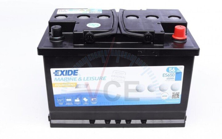 Аккумулятор тяговый 56Ah-12v EN460 Equipment GEL Marine RV, R EXIDE ES650 (фото 1)