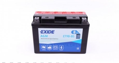 Аккумулятор 8Ah-12v EN110 AGM, L EXIDE ET9B-BS