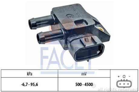 Датчик, тиск вихлопних газів FACET 10.3308