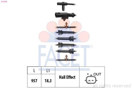 Датчик абс FACET 21.0231